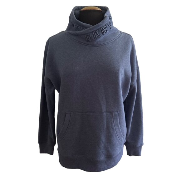 Dkny Tops - DKNY Sport Women's HighNeck Pullover Sweatshirt Blue, Size Small